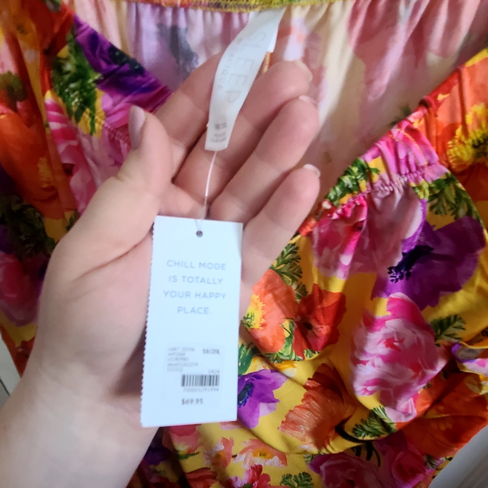 Women's Purple and Floral Sleepwear Set - Picture 6 of 7